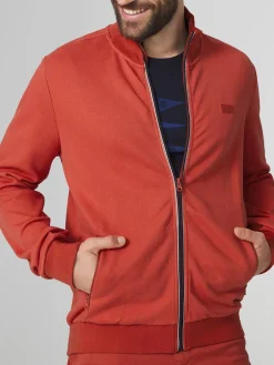 Sweat Zippé Homme Col Montant Rouge LONNIGIL
