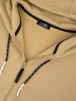 Sweat zippé Manches Longues Beige JULINZIP