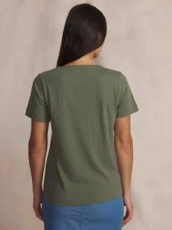 Tee-shirt en maille femme kaki ADAMAVER