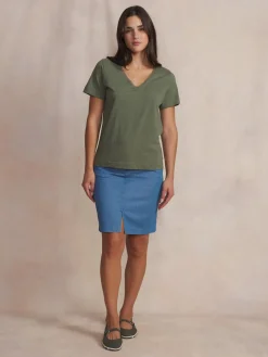 Tee-shirt en maille femme kaki ADAMAVER