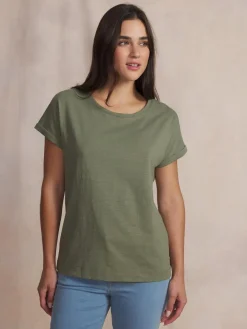 Tee-shirt en maille femme kaki MAHIATEE