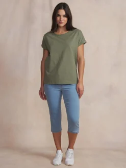 Tee-shirt en maille femme kaki MAHIATEE