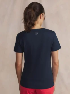 Tee-shirt en maille femme navy SABBATEE