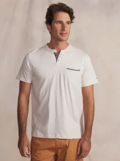 Tee-shirt en maille homme beige chine BLAKETEE