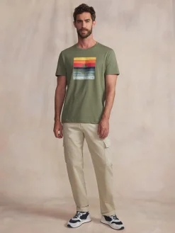 Tee-shirt en maille homme kaki KERANTEE