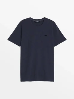 Tee-shirt en maille homme marine PIERETEE