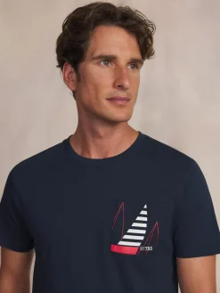 Tee-shirt en maille homme navy DANISTEE