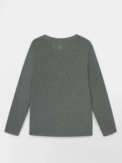 Tee Shirt Femme Manche Longues Coton Vert ADINALON
