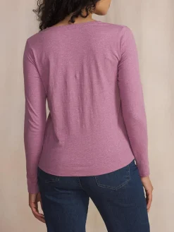 Tee Shirt Femme Manche Longues Coton Rouge ADINALON
