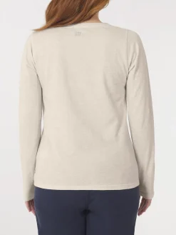 Tee Shirt Femme Manche Longues Coton Bio Blanc ADINALON