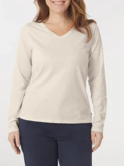 Tee Shirt Femme Manche Longues Coton Bio Blanc ADINALON