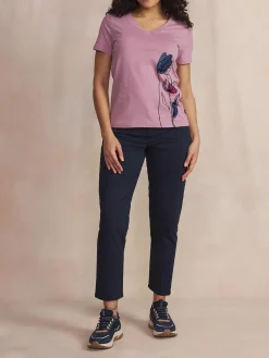 Tee Shirt Pivoine Manches Courtes Rouge MELBATEE