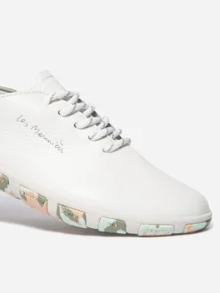 Tennis en cuir femme blanc argile camo JAZARU