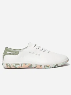 Tennis en cuir femme blanc argile camo JAZARU