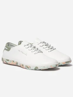 Tennis en cuir femme blanc argile camo JAZARU