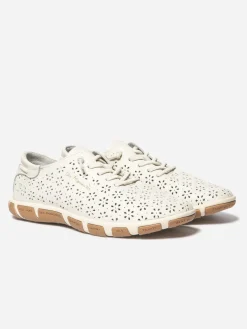 Tennis en cuir femme craie et camel JAZFLOR