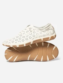 Tennis en cuir femme craie et camel JAZFLOR