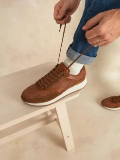Tennis en cuir homme cognac STEFANO