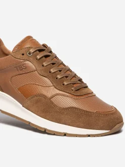 Tennis en cuir homme cognac STEFANO