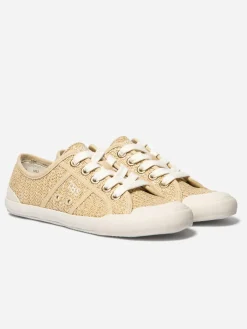 Tennis en toile femme beige raphia OPIACE