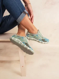 Tennis en toile femme feuille argile JAZARIA