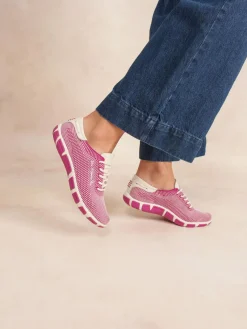 Tennis en toile femme fuschia et creme JAZARIA