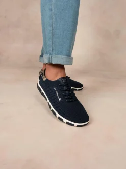 Tennis en toile femme navy et gold JAZARIA