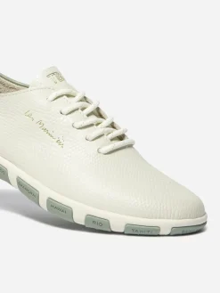 Tennis en toile femme python blanc et argile JAZARU