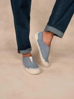Tennis en toile femme vichy marine OPALINE