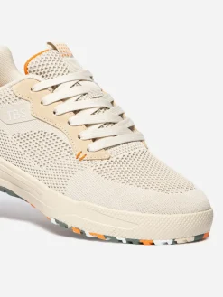 Tennis en toile homme creme et orange NEOPOLE