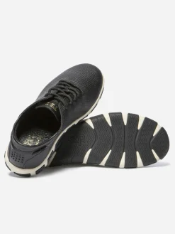 Tennis Femme Confort Cuir Embossé Noir JAZARU