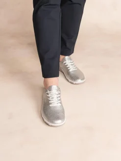 Tennis Femme Confort Cuir Gris JAZARU