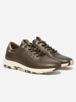 Tennis Femme Confort Cuir Marron JAZZRUN