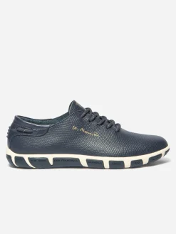Tennis Femme Confort Cuir Python Bleu JAZARU