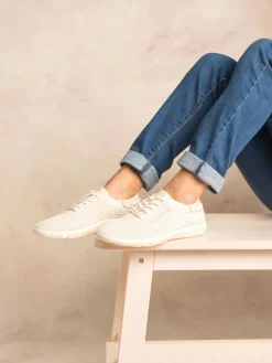 Tennis Femme Confort Textile Recyclé Beige