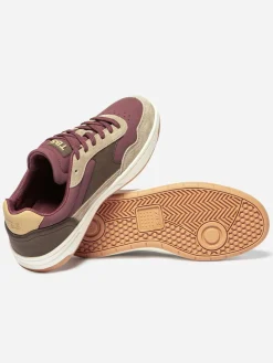 Tennis Femme Cuir Nubuck Rouge ALMERIA