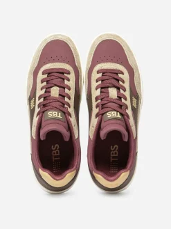 Tennis Femme Cuir Nubuck Rouge ALMERIA