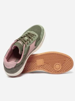 Tennis Femme Cuir Nubuck Vert ALMERIA