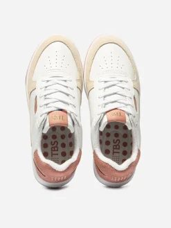 Tennis Femme Cuir Rose et Blanc CORALIE