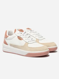 Tennis Femme Cuir Rose et Blanc CORALIE