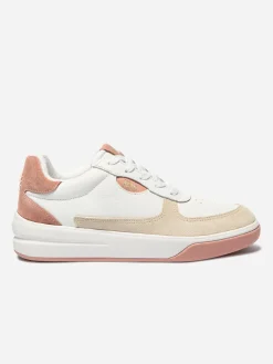 Tennis Femme Cuir Rose et Blanc CORALIE
