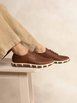 Tennis Femme Cuir Tabac JAZARU