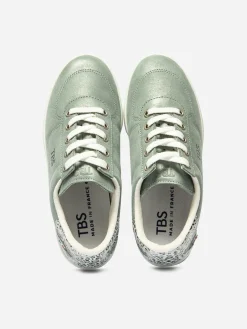 Tennis Femme Fabrication Française Cuir Vert foncé BRANDIE