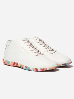Tennis Femme Mid-cut Cuir Blanc