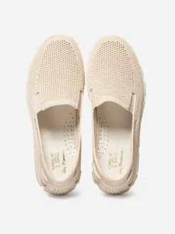 Tennis Femme Slip-on Textile Beige