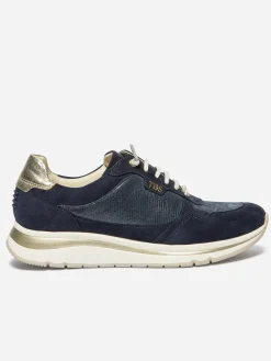 Tennis Femme Textile Marine et Or BLOLACE