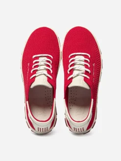 Tennis Femme Textile Recyclé Rouge