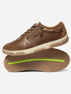 Tennis Homme Doublée Textile Cuir Tabac GEDEZIP