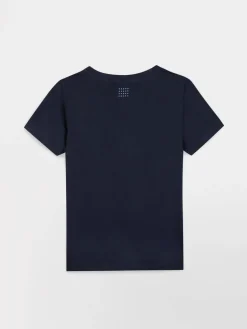 T-shirt Femme Col V Manches Courtes Motifs Marine LUGDITEE