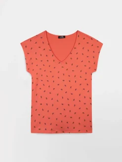 T-shirt Femme Jersey Motifs Marine et Vert EDDENSAN